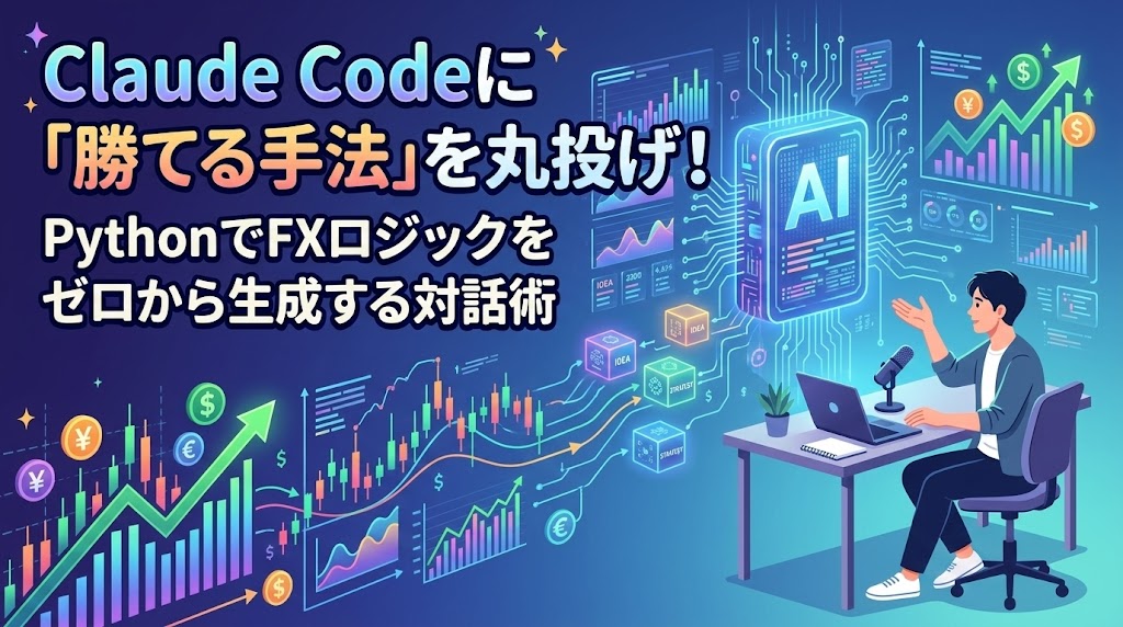 Claude Code Log Python Claude Codeに「勝てる手法」を丸投げ!PythonでFXロジックをゼロから生成する対話術 - 8PM Journal