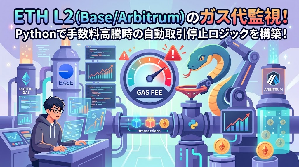 ETH L2（Base:Arbitrum）のガス代監視！Pythonで手数料高騰時の自動取引停止ロジックを構築！ - 8PM Journal